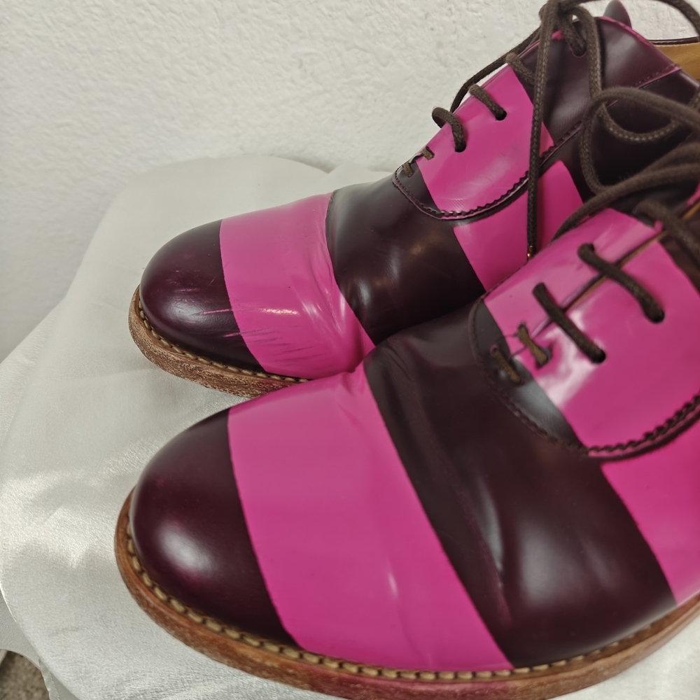The Office of Angela Scott Colorblock Leather Oxford Shoes Sz 37 (US 6.5) Preppy - Picture 8 of 16